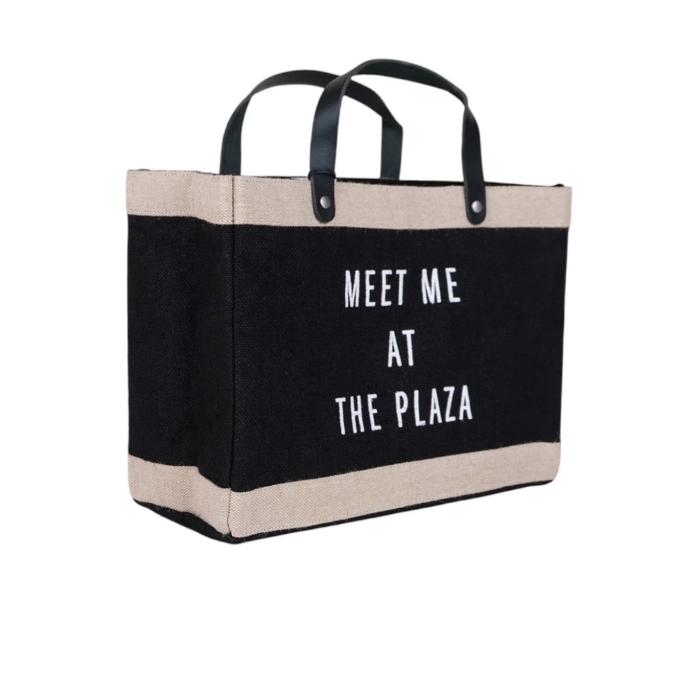 Chic Black and Tan Tote Bag - Meet Me At The Plaza